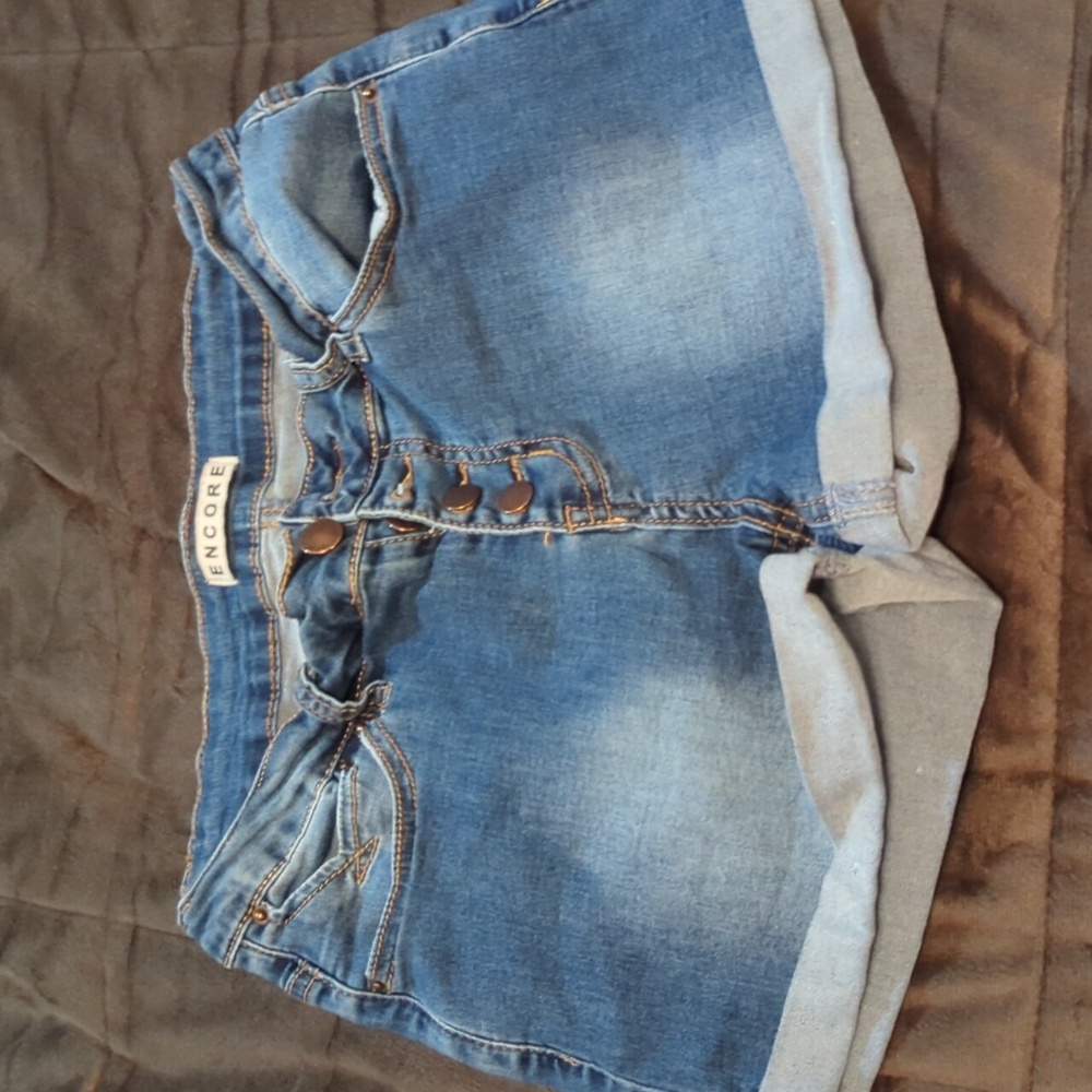 Encore Juniors size 7 button fly denim shorts same day shipping
